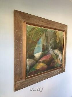 MID Century Modern Abstract Oil Painting -signed- 1950s Vintage Expressionist