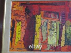 MID Century Modern Painting Abstract Expressionism Vintage 1950's Mystery Artist