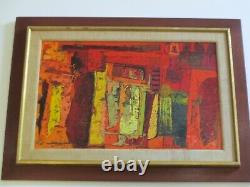 MID Century Modern Painting Abstract Expressionism Vintage 1950's Mystery Artist