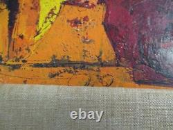 MID Century Modern Painting Abstract Expressionism Vintage 1950's Mystery Artist