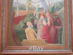 Malcolm Nall 1989 Signed Painting Surrealism Expressionism Vintage Abstract