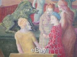 Malcolm Nall 1989 Signed Painting Surrealism Expressionism Vintage Abstract