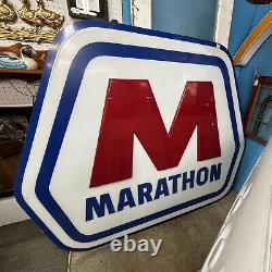 Marathon Gas Station Sign Original Vintage 59 x 47