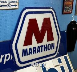 Marathon Gas Station Sign Original Vintage 59 x 47