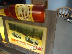 Meister Brau beer Motion light vtg sign race cars bottle advertising gas oil