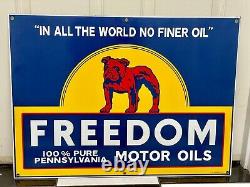 Mint Rare 1 Of 100 Pristine Vintage Concepts Porcelain Sign Freedom Motor Oils