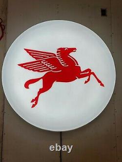 Mobil Oil Flying Pegasus LED Lighted Sign Gas Oil Vintage Collectable Man