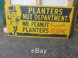 Mr. Peanut Planters Nut Department Sign General Store Farm Gas Oil Vintage Barn
