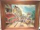 Nice Framed Vintage 1957 Mid Century Modern Parisian Scene Oil Painting Signed