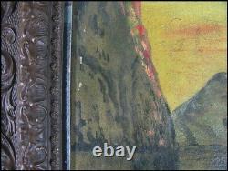 Norway Vintage Old 1934 Scandinavian W. H. Elford Fjord Village Oil Painting