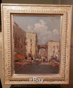 OLD antique Italian Impressionist Fine Art OIL PAINTING vintage artwork signed