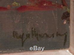 OLD antique Italian Impressionist Fine Art OIL PAINTING vintage artwork signed