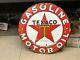 Original Vintage 42 Texaco Gasoline Motor Oil Sign Porcelain Garage Mancave Old