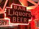 Original Vintage Bar Liquors Beer Sign Double Sided Porcelain Neon Gas Oil Old