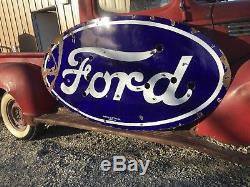 ORIGINAL Vintage FORD Dealership porcelain NEON Sign Car Truck Gas Oil FREE SHIP