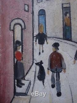 ORIGINAL Vintage Oil Painting Northern School Signed and Dated L S Lowry 1964