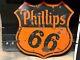 Original Vintage Phillips 66 Porcelain 29 Sign Gas Oil Veribrite Dsp Patina Old