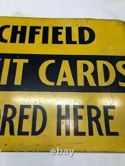 ORIGINAL Vintage RICHFIELD CREDIT CARDS Flange Sign OLD Tire GAS Oil RARE DST