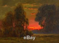 Oil Painting Landscape Original Antique Vintage Impressionist Signed MAX COLE 24