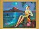 Oil Painting Moonlight Paradise Pietro Ramirez Mid Century Modern Hula Girl Tiki