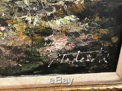 Oil Painting Vintage Landscape with River signed illegible (see pictures)large