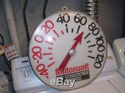 Old Motorcraft auto parts Ford service Thermometer sign gas oil Vintage station