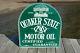 Old Style Quaker State Motor Oil & Gas 2-sided Vintage Type Steel Sign Usa Made