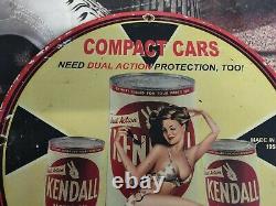 Old Vintage Dated 1958 Kendall Motor Oils Porcelain Gas Station Sign Gasoline