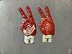 Old Vintage Kendall Oil Ww2 License Plate Topper Victory Pair Peace V Sign Set