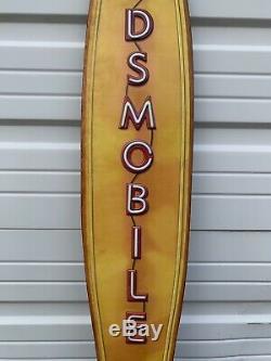 Oldsmobile Sign Vintage Style Neon Look Rocket 8 Gas Oil Garage Wall Art Decor