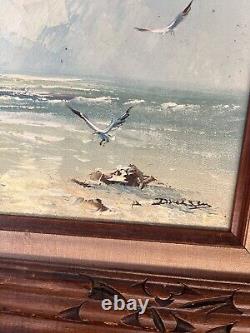 Original Antique Vintage Oil Painting Signed By The Artist Nautical