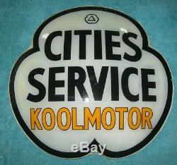 Original Cities Service Oil Vintage Koolmotor Gas Pump Glass Globe Sign Skins