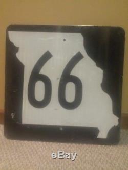 Original Missouri Route 66 Highway 66 Metal Road Sign 24 Vintage Rare Gas & Oil
