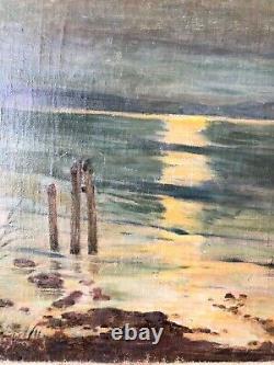 Original Oil Painting Canvas on Board Signed Artist Seascape