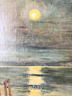 Original Oil Painting Canvas on Board Signed Artist Seascape