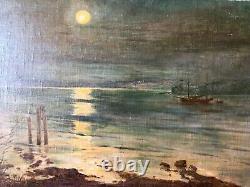 Original Oil Painting Canvas on Board Signed Artist Seascape