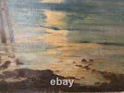 Original Oil Painting Canvas on Board Signed Artist Seascape