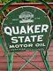 Original Quaker State Motor Oil Tombstone Street Talker Porcelain Sign Vintage