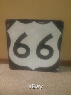 Original Route 66 Highway 66 Metal Road Shield Sign 24 Vintage Gas & Oil