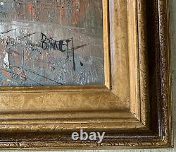 Original Signed Burnett Oil Painting Paris Notre Dame Framed Med/Larg