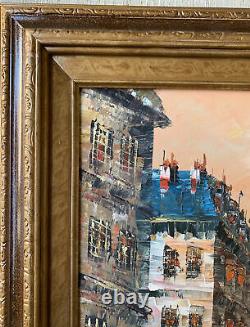 Original Signed Burnett Oil Painting Paris Notre Dame Framed Med/Larg