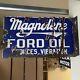 Original Vintage Dsp Magnolene Ford Oil Flange Sign Rare! No Reserve
