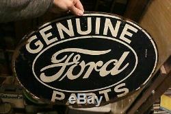 Original Vintage Ford Metal Sign Tin Dealer Advertising Gas Oil Car Truck Gas