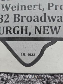 Original Vintage Indian Motorcycle Dealership Porcelain Sign Newburgh, NY