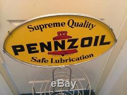 Original Vintage Pennzoil Oil Can Rack Display Nice Clean Gas Petroliana Wow