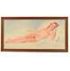 Original Vintage Signed Oil On Board-beautiful Reclining Nude Female-pinup Style