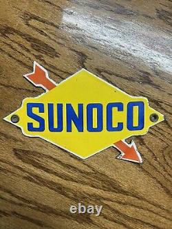Original Vintage Sunoco Motor Oil Porcelain Sign