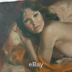 Original signed Female nude Oil Painting by famous California artist Leo Jansen