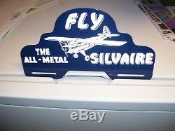 Original vintage nos 1950s SILVAIRE airplane license plate topper gas oil promo