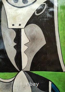 Pablo Picasso vintage oil painting hand signed Canvas xmas Black Friday